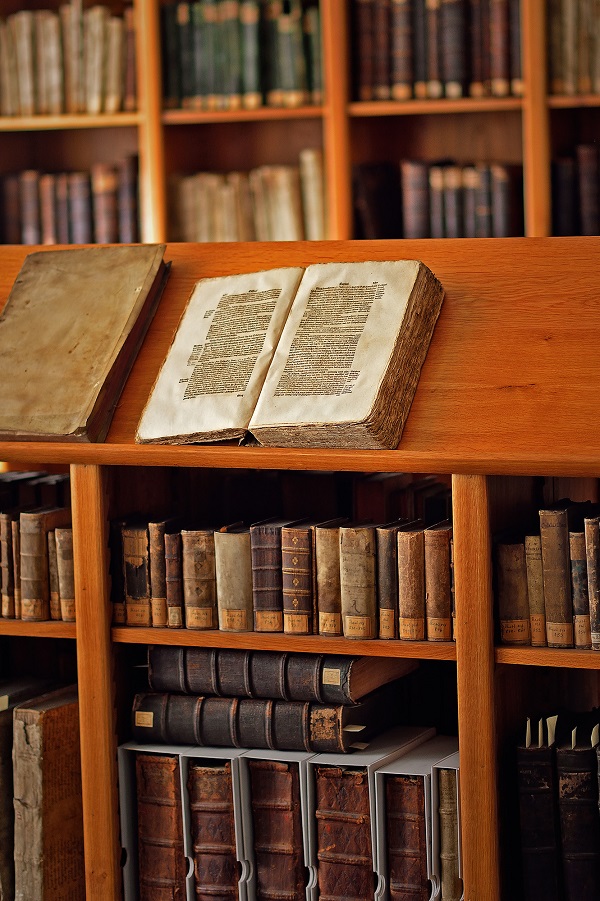Ein geöffnetes historisches Buch